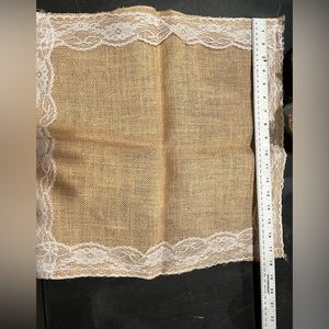 Burlap and lace center piece squares